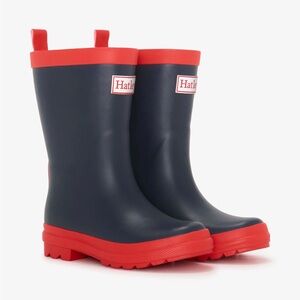 Hatley kids Navy & Red Matte Rain Boots Size 7